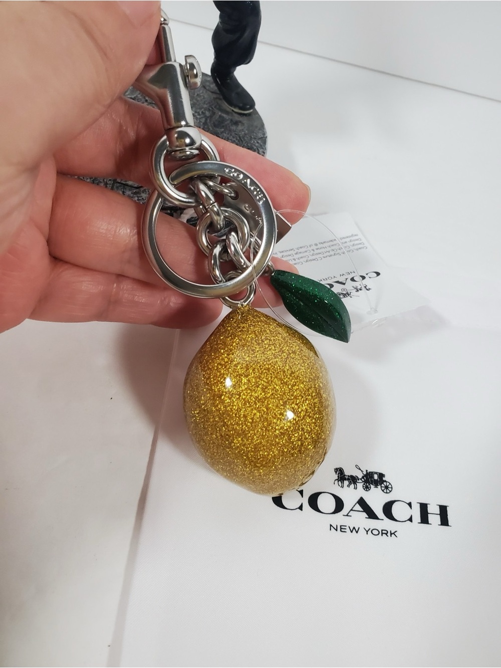 Coach Lemon Resin Bag Charm NWT